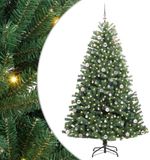 vidaXL - Kunstmatige - Hinged - Kerstboom - Groen - 240 - cm - PVC - en - Metalen