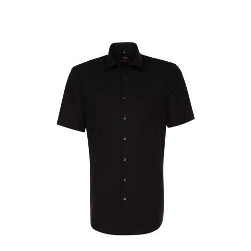 Seidensticker Regular Fit Overhemd - Zwart