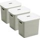 Sunware Sigma Home Opbergboxen met Deksel - 3x - Kunststof - 25 Liter - Lichtgroen - 35 x 25 x 36 cm