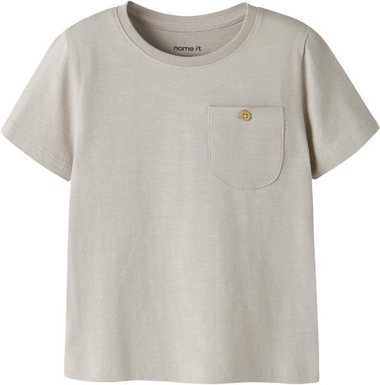 NAME IT - NMMHUGO SS TOP - Jongens - Blouses - Maat 110 - Katoen/Elastaan - Chateau Gray