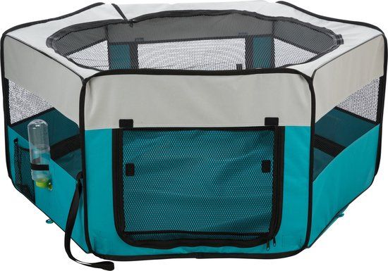 Trixie Puppy Ren - Turquoise/Grijs - 130 x 130 x 55 cm - For Small Animals