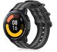 Strap-it nylon gesp band - zwart/grijs - Geschikt voor Xiaomi Watch S1