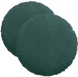 vidaXL Zitkussens 2 stuks Donkergroen Ø 40 x 13 cm Fluweel