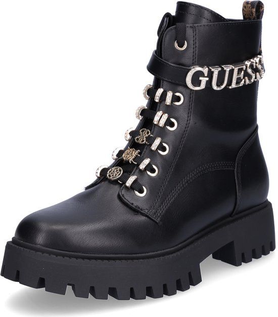 Guess dameslaarzen met veters Ficki zwart