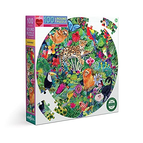 Eeboo Ronde puzzel van gerecycled karton, voor kinderen vanaf 5 jaar, PZRNF