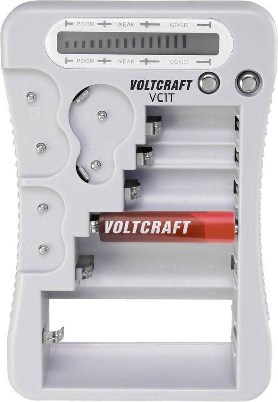 VOLTCRAFT Batterijtester VC1T Meetbereik (batterijtester) 1.5 V, 3 V, 6 V, 9 V Batterij VC-12613270