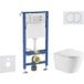 Geberit Set de bâti-support Duofix avec cuvette Nefia et abattant softclose – Plaque Delta pour 2 volumes de rinçage – Sani11ca31113