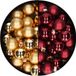 Othmar Decorations Bv Mini kerstballen - 48x st - donkerrood en goud - 2,5 cm - glas - kerstversiering