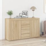 vidaXL Dressoir Sonoma Eiken 120 x 36 x 69 cm Bewerkt hout