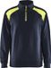 Blåkläder Sweatshirt bi-colour met halve rits 3353-1158 - Donker marineblauw/High Vis Geel - XL