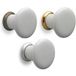 Mital Gisela Bouton d'armoire en porcelaine, Bronze antique - Céramique blanche - Ø 28 mm