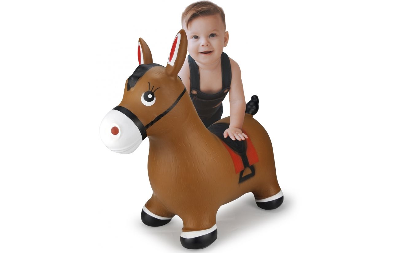 Jamara Hopping Animal Horse Brown with Pump - 1+ Years