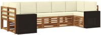 vidaXL - Hoek loungeset - 7 zitplaatsen - Natuurlijk en crème - Polyester