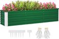 Bac à plantes surélevé en acier. 3 bacs à plantes séparés. Fond ouvert. Montage simple. 183 x 47 x 40 cm. Vert