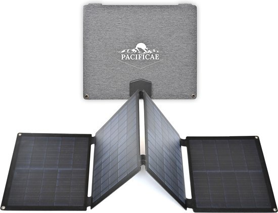 Pacificae Opvouwbaar zonnepaneel - USB Aansluiting - Elektrische Accu - Foldable Folding - Outdoor Camping Camper Zonnepanelen - Off-Grid Survival