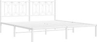 vidaXL Bedframe met hoofdbord Metaal Wit 183x213 cm