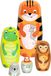 Poupées Matriochka - Tiger tavi en seine freunde - Hauteur - 14,5 cm - Ø 6,5 cm - Bois - 5 Figurines - Par Set
