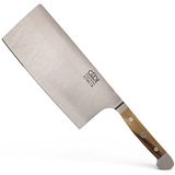 GÜDE Solingen - Hakmes gesmeed, 18 cm, olijfhout, ALPHA OLIVE, dubbelconus, Handgemaakt Duitsland