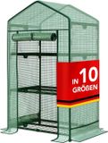 FLOORDIREKT Bloom Kas - Weerbestendige Kas met Robuust Stalen Frame - Compact Plantenhuis - met 3 Opbergniveaus - 49 x 69 x 127 cm