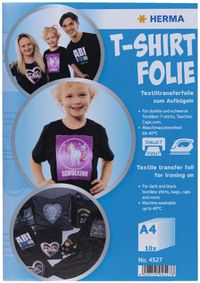 Herma T-shirt transferfolie, DIN A4, donker textiel, wit, mat