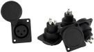 Allecto plus XLR Femelle Chassis Panel Mount Socket Noir Argent - Connecteur de câble audio - Équipement de studio
