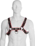 Rock LEATHER BODY | Leather Body Chain Harness III Black / Red