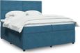 Maison Exclusive - Sommier À Lattes De Lit Et Matelas Bleu Foncé 200x200cm Velours