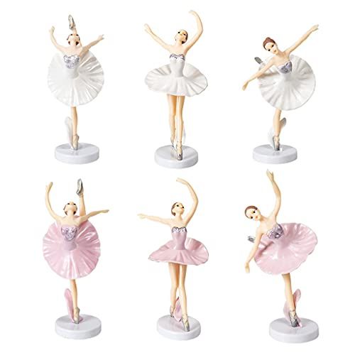 S-TROUBLE Cakes Toppers, 6 Stuks Ballerina Miniatuur Beeldje Ballet Danser Cake Topper Voor Diy Cake Decoratie Verjaardag Party Decor Accessoires