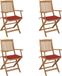 Maison Exclusive - Chaises Pliantes 4 Pièces Avec Coussins En Bois D'Acacia Massif