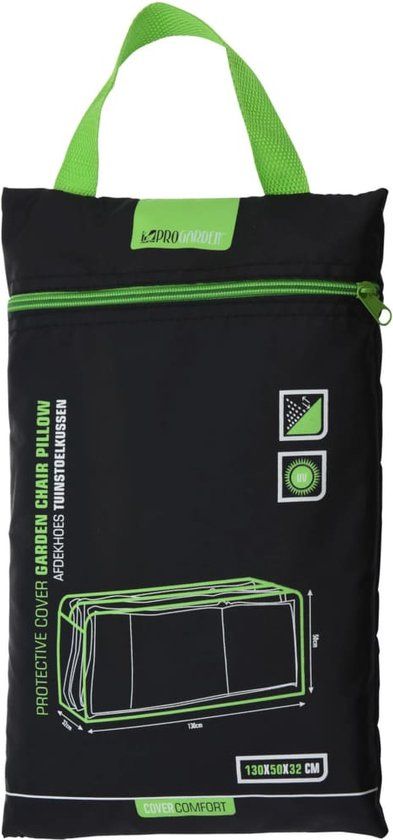 ProGarden Luxe Opberghoes voor Tuinkussens - 130x50x32cm - Zwart