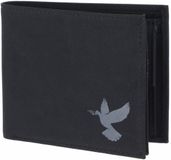 oxmox New Cryptan RFID Protect Querscheinbörse Freedom Pigeon Print Grey Black zwart