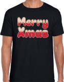 Bellatio Decorations Shoppartners Bv Merry xmas fout Kerst t-shirt - zwart - heren - Kerstkleding / Kerst outfit L