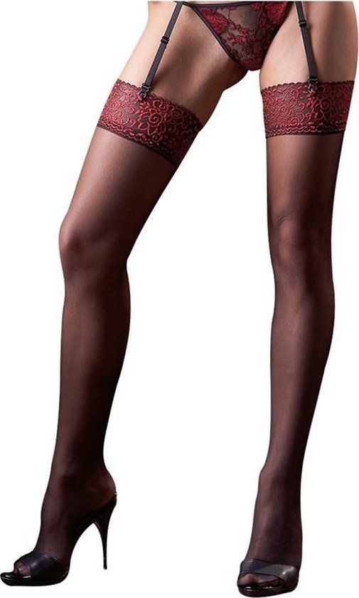 Cottelli Collection Sexy rode jarretel kousen Maat 2