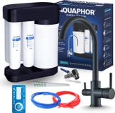 Morion Set de filtres à eau avec robinet de cuisine 3 voies Ari Linko noir
