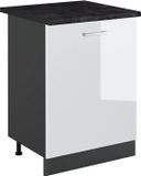 Vicco R-Line meuble bas de cuisine, blanc laqué/anthracite, 60 cm