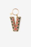 Sissy-Boy - Donkergroene bag charm letter V