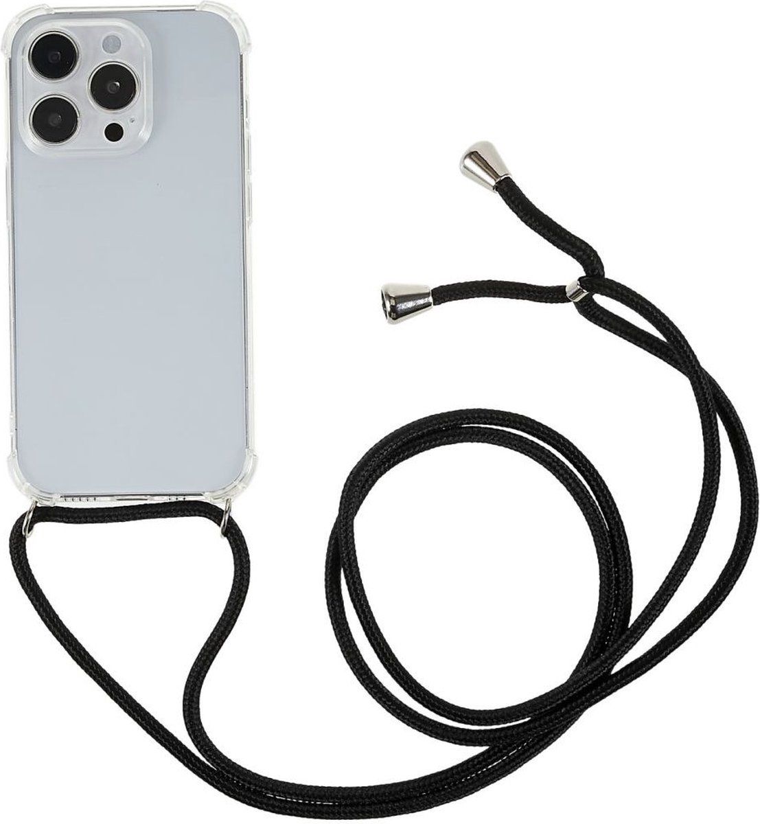 iPhone 14 Pro Hoesje met Koord Schokbestendig TPU Transparant