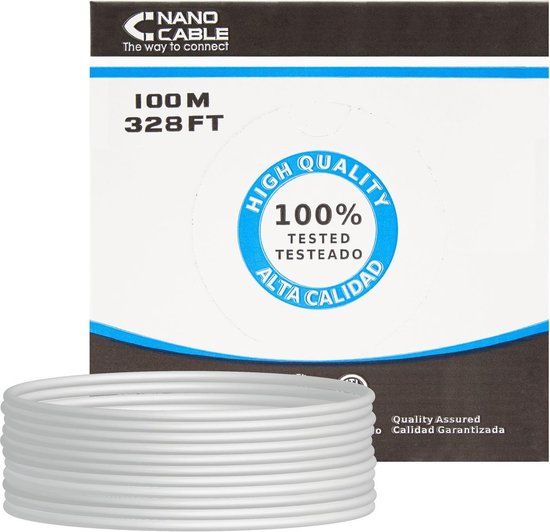 NANOCABLE RJ45 CAT 5e UTP Cable - 100 m - Grey