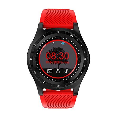 QQBL Smart Watch voor Android IOS, Touchscreen Smart Watch met Camera Bluetooth Watch SIM-kaart Smartwatch Silicagel, elektronische sport op pols, horloges voor mannen Vrouwen (Color : Red)