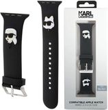 Karl Lagerfeld Serie - Bracelet de montre connectée - Caoutchouc 3D - Karl & Choupette - Noir