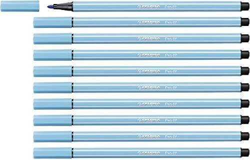 Stabilo Premium Viltstift - Pen 68 - 10 stuks - azuur blauw