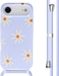 imoshion Coque - Convient aux peaux sensibles Apple iPhone 17 Air - Coque en silicone avec cordon - Lila Flower Distance