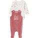 LUPILU Ensemble bébé, 2 pièces, en coton biologique. (Motif blanc/rose, 74/80)