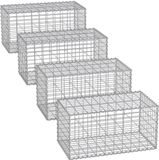 Songmics Paniers gabions 100 x 30 x 30 cm – set de 4 – Argent