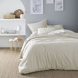 Dekbedovertrek, Essix - Soft Line - Kussensloop Katoen 140 x 200 cm Beige