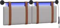 vidaXL - Hangend hoofdbord - Wolken grijs - Antiek - PU