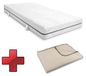 Sleezzz Matelas viscoélastique à 7 zones Sleezzz Smart, dimensions 80 x 200 cm, hauteur 18 cm, fermeté H3, avec mousse à mémoire de forme et Air Memory. Couverture douillette Sleezzz® Smart, dimensions 150 x 200 cm
