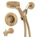 Moen Meena Bronzed Gold Single Handle Moderne Douchekraan met Handdouche en Tub Uitloop voor Badkuip, Inclusief Klep, 82618BZG