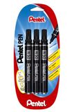 Pentel N50 permanente marker, conische punt, zwart, 3 stuks