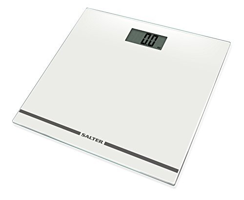 Salter Grote Display Digitale Badkamer Schalen, Gemakkelijk Lezen Elektronische Schaal voor Nauwkeurige Body Weighing Glas Ultra Slim Platform Kleur: wit